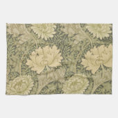 William Morris Chrysanthemum Sage Flower Theedoek (Horizontaal)