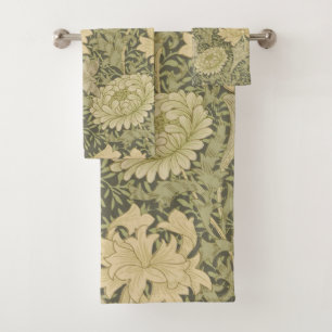 William Morris Chrysanthemum Salie Bloem Bad Handdoek