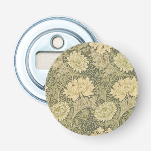 William Morris Chrysanthemum Salie Bloem Button Flesopener