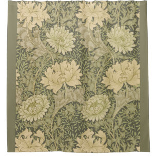 William Morris Chrysanthemum Salie Bloem Douchegordijn