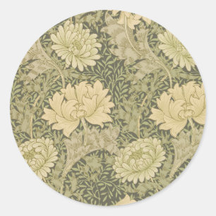 William Morris Chrysanthemum Salie Bloem Ronde Sticker