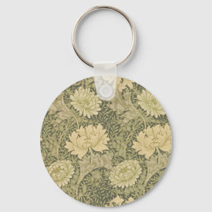 William Morris Chrysanthemum Salie Bloem Sleutelhanger