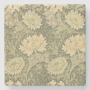 William Morris Chrysanthemum Salie Bloem Stenen Onderzetter