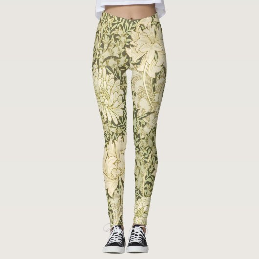 William Morris Chrysanthemum Vrouwen Leggings (Voorkant)