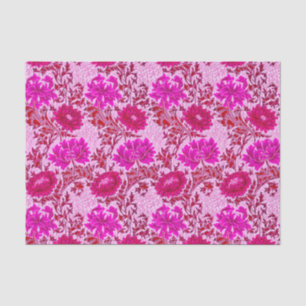 William Morris Chrysanthemums, Bourgogne en roze Tissuepapier