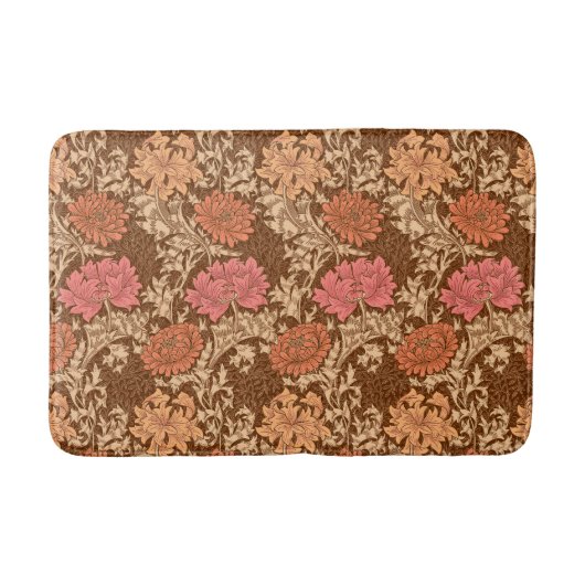 William Morris Chrysanthemums, Brown en Rust Bath Badmat (Voorkant)