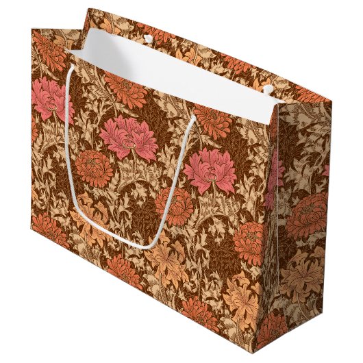 William Morris Chrysanthemums, Brown en Rust Large Cadeautasje (Voorkant Gekanteld)