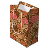 William Morris Chrysanthemums, Brown en Rust Medium Cadeauzakje (Voorkant Gekanteld)