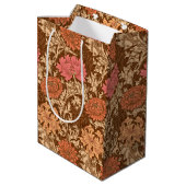 William Morris Chrysanthemums, Brown en Rust Medium Cadeauzakje (Achterkant Gekanteld)