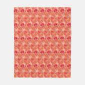 William Morris Chrysanthemums, Coral Oranje Fleece Deken (Voorkant)