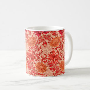 William Morris Chrysanthemums, Coral Oranje Koffiemok