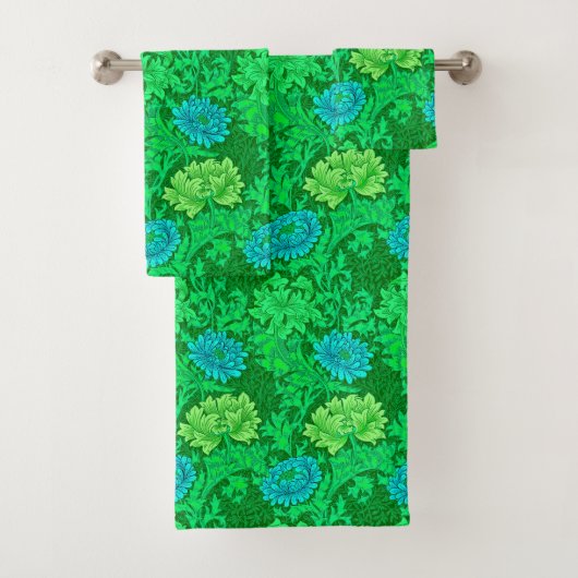 William Morris Chrysanthemums, Lime Green & Aqua (En situation)