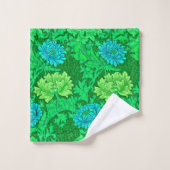 William Morris Chrysanthemums, Lime Green & Aqua (Gant de toilette)