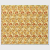 William Morris Chrysanthemums, Mustard Gold Cadeaupapier (Vlak)
