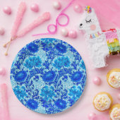 William Morris Chrysanthemums Shades of Denim Blue Papieren Bordje (Feest)