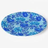 William Morris Chrysanthemums Shades of Denim Blue Papieren Bordje (Gekanteld)