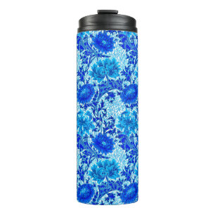 William Morris Chrysanthemums Shades of Denim Blue Thermosbeker