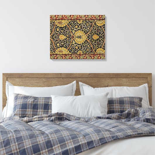 William Morris Classic Carpet Art Print Design (Insitu (Slaapkamer))