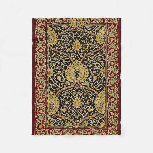 William Morris Classic Carpet Art Print Design Fleece Deken (Voorkant)