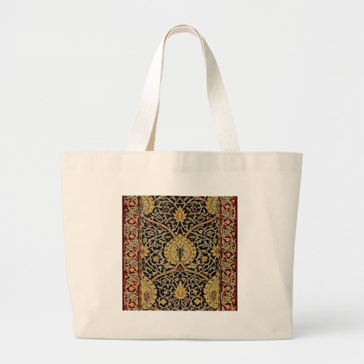 William Morris Classic Carpet Art Print Design Grote Tote Bag (Voorkant)