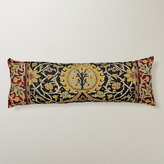 William Morris Classic Carpet Art Print Design Lichaamskussen (Achterkant)