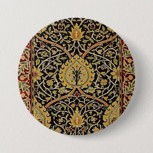 William Morris Classic Carpet Art Print Design Ronde Button 7,6 Cm