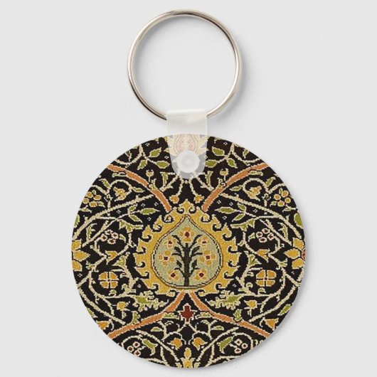 William Morris Classic Carpet Art Print Design Sleutelhanger (Voorkant)