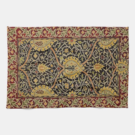 William Morris Classic Carpet Art Print Design Theedoek (Horizontaal)