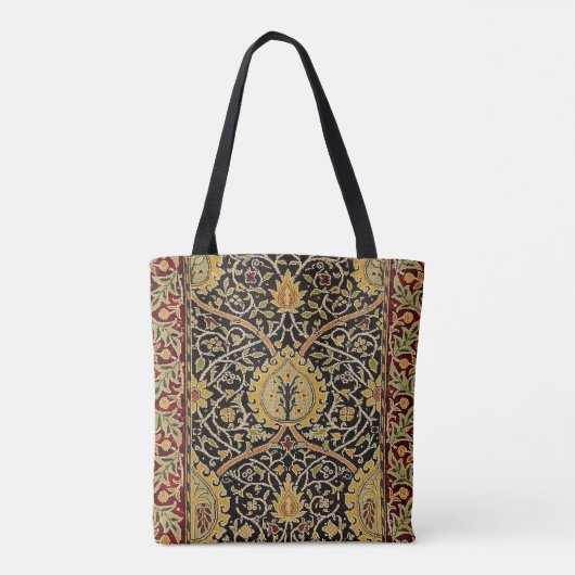 William Morris Classic Carpet Art Print Design Tote Bag (Achterkant)