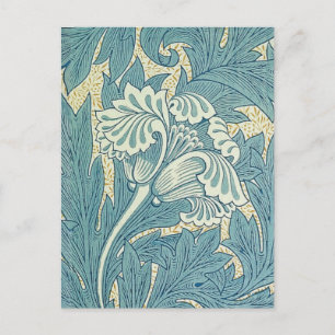 William Morris Classic Tulip Blue Floral Briefkaart