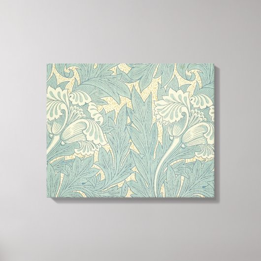 William Morris Classic Tulip Blue Floral Canvas Afdruk (Voorkant)