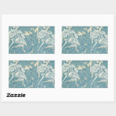William Morris Classic Tulip Blue Floral Rechthoekige Sticker (Vel)