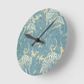 William Morris Classic Tulip Blue Floral Ronde Klok (Hoek)