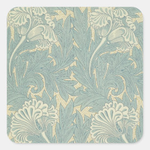 William Morris Classic Tulip Blue Floral Vierkante Sticker