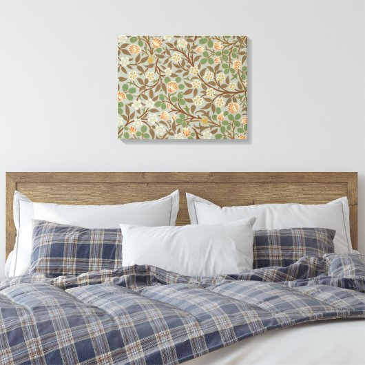 William Morris Clover Botanische Bloem Canvas Afdruk (Insitu (Slaapkamer))