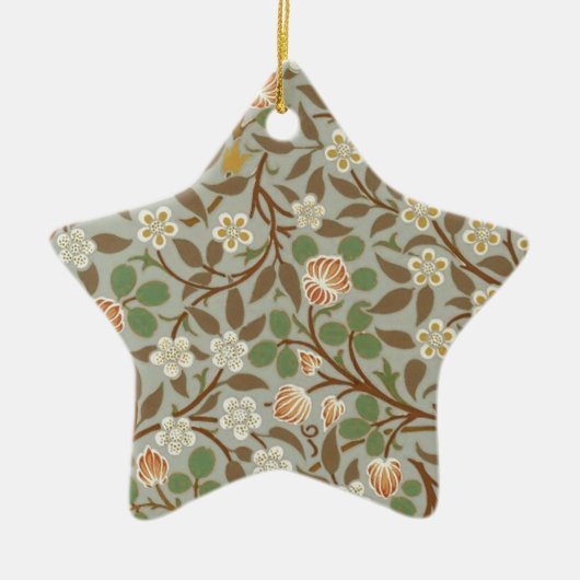 William Morris Clover Botanische Bloem Keramisch Ornament (Voorkant)