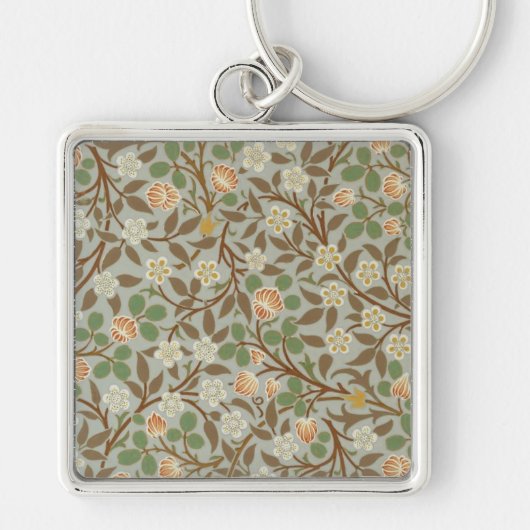 William Morris Clover Botanische Bloem Sleutelhanger (Voorkant)