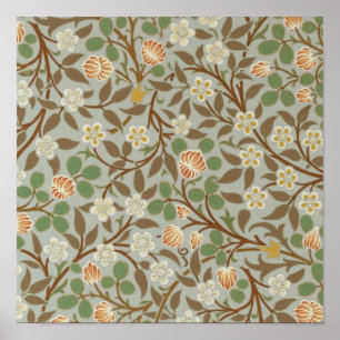 William Morris Clover Flower Art Pattern Poster