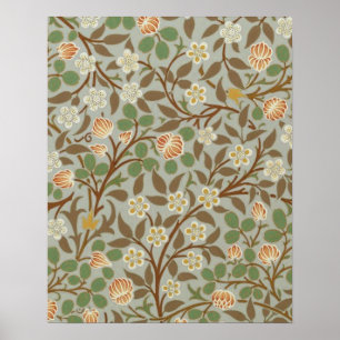 William Morris Clover Flower Art Pattern Poster