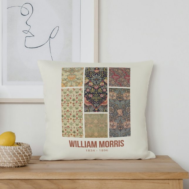 William Morris Collected Art Pattern Collage Kussen (Creator heeft geüpload)
