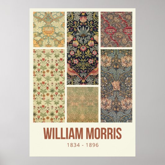 William Morris Collected Art Pattern Collage Poster (Voorkant)