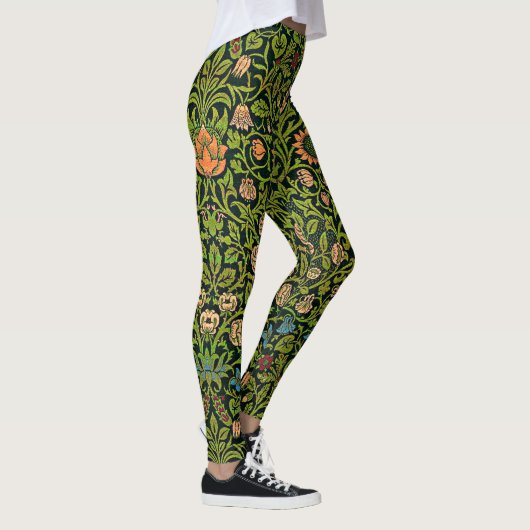 William Morris - Columbine, dark green, Case-Mate Leggings (Rechts)