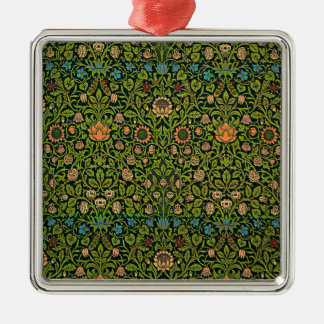 William Morris - Columbine, dark green, Case-Mate Metalen Ornament