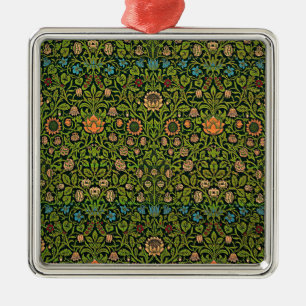 William Morris - Columbine, donkergroen, Case-Mate Metalen Ornament