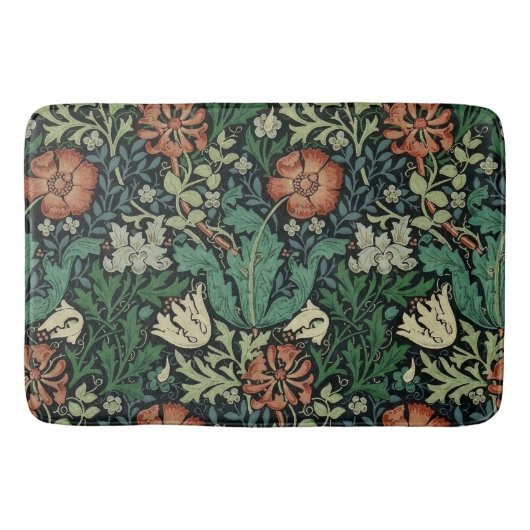 William Morris Compton Floral Art Nouveau Pattern Badmat (Voorkant)