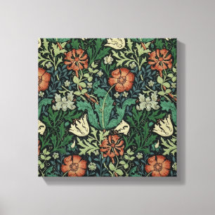 William Morris Compton Floral Art Nouveau Pattern Canvas Afdruk