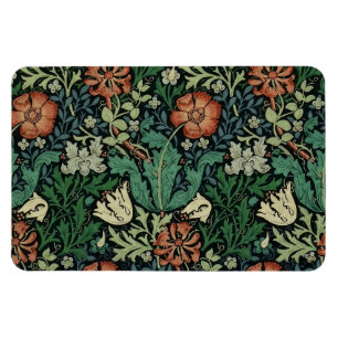 William Morris Compton Floral Art Nouveau Pattern Magneet