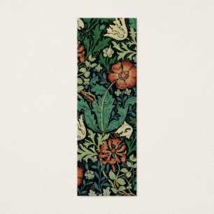 William Morris Compton Floral Art Nouveau Pattern Mini Visitekaartjes