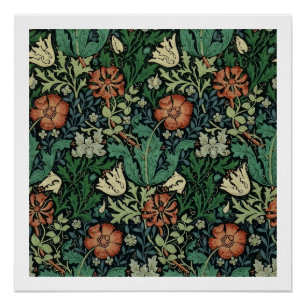 William Morris Compton Floral Art Nouveau Pattern Perfect Poster
