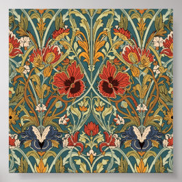 William Morris Compton Floral Art Nouveau Pattern Poster